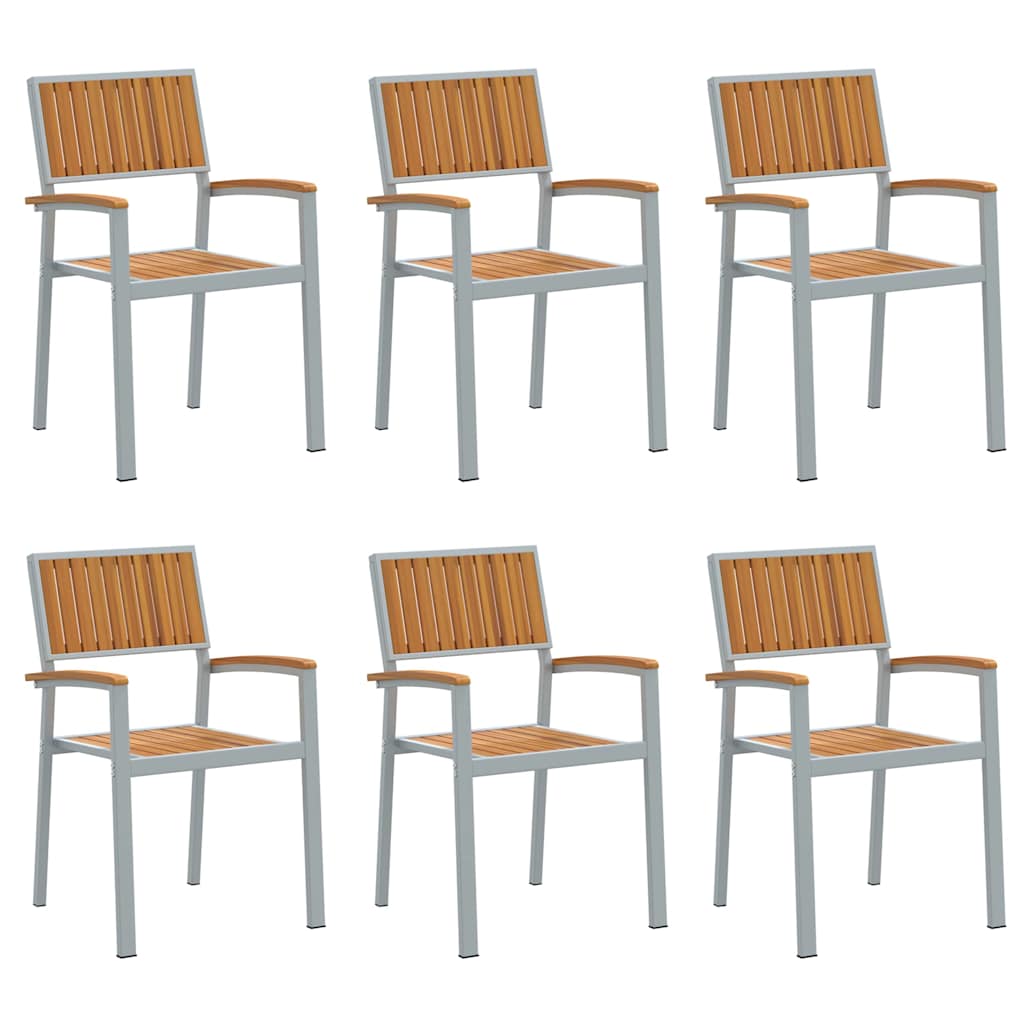 Összecsukható Szék 6 pcs Barna 56 x 57 x 87 cm Tömör Akácfa