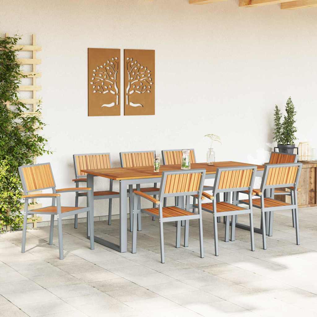 Összecsukható Szék 8 pcs Barna 56 x 57 x 87 cm Tömör Akácfa