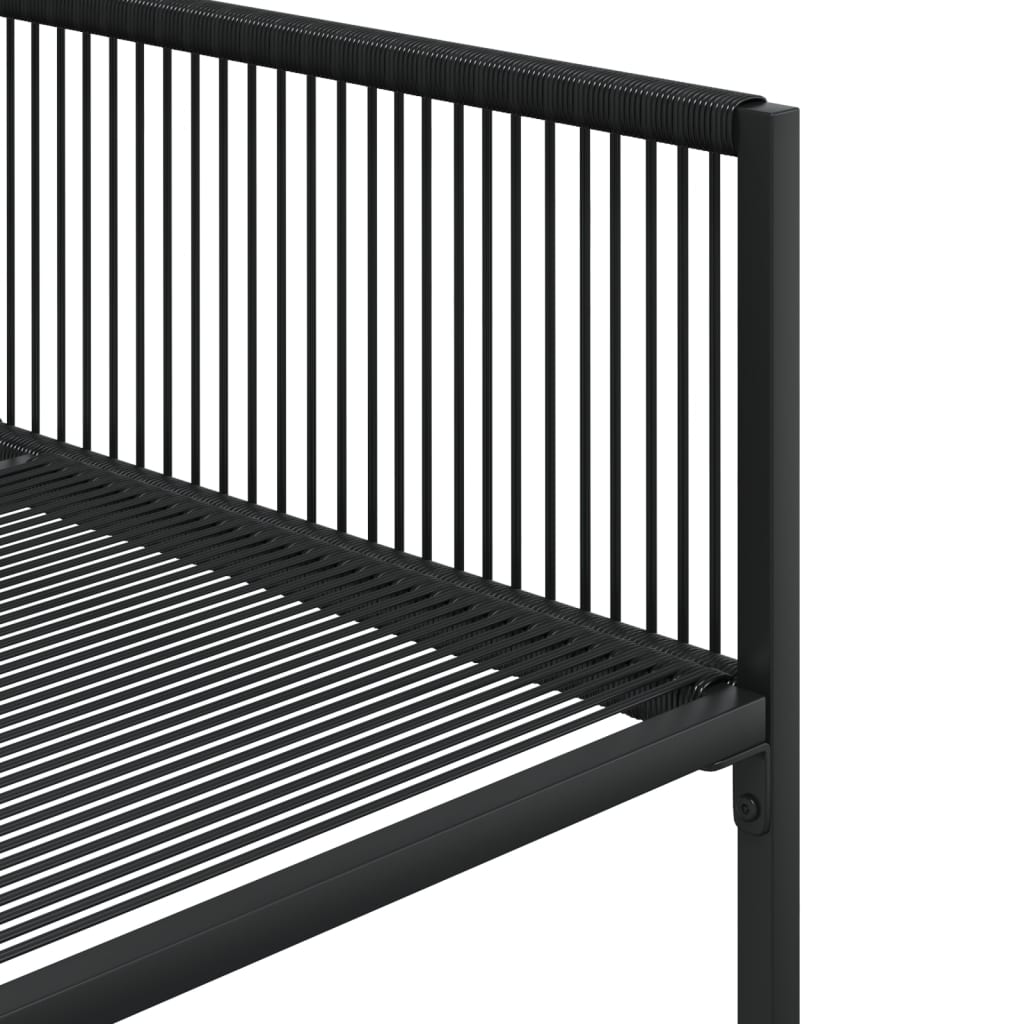 5 részes fekete polyrattan kerti étkezőgarnitúra