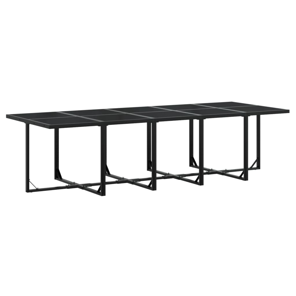 11 részes fekete polyrattan kerti étkezőgarnitúra