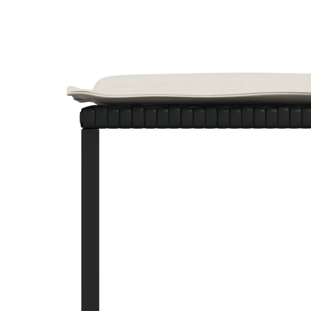 9 részes fekete polyrattan kerti étkezőgarnitúra párnákkal