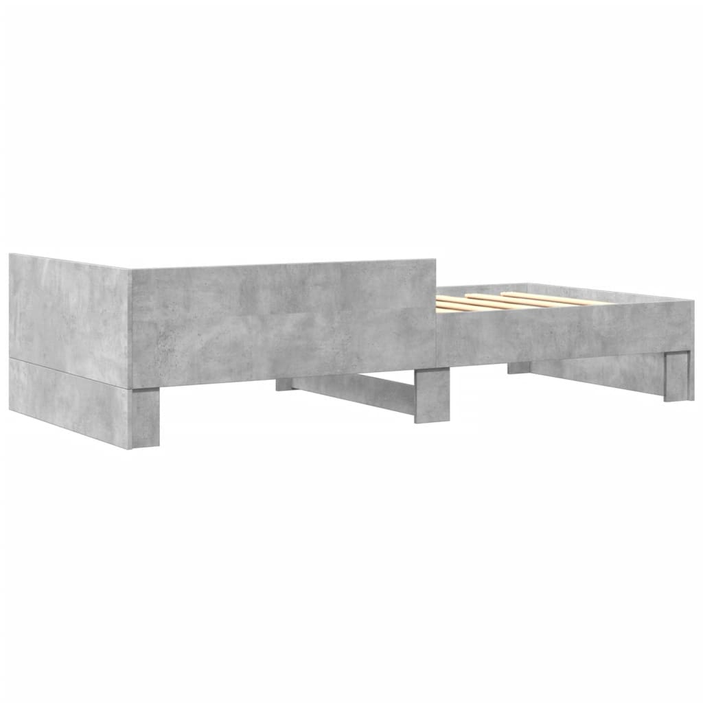 betonszürke szerelt fa ágykeret 100 x 200 cm