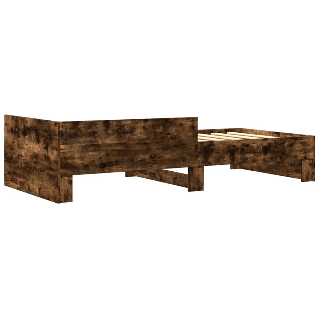füstös tölgy színű szerelt fa ágykeret matrac nélkül 75x190 cm