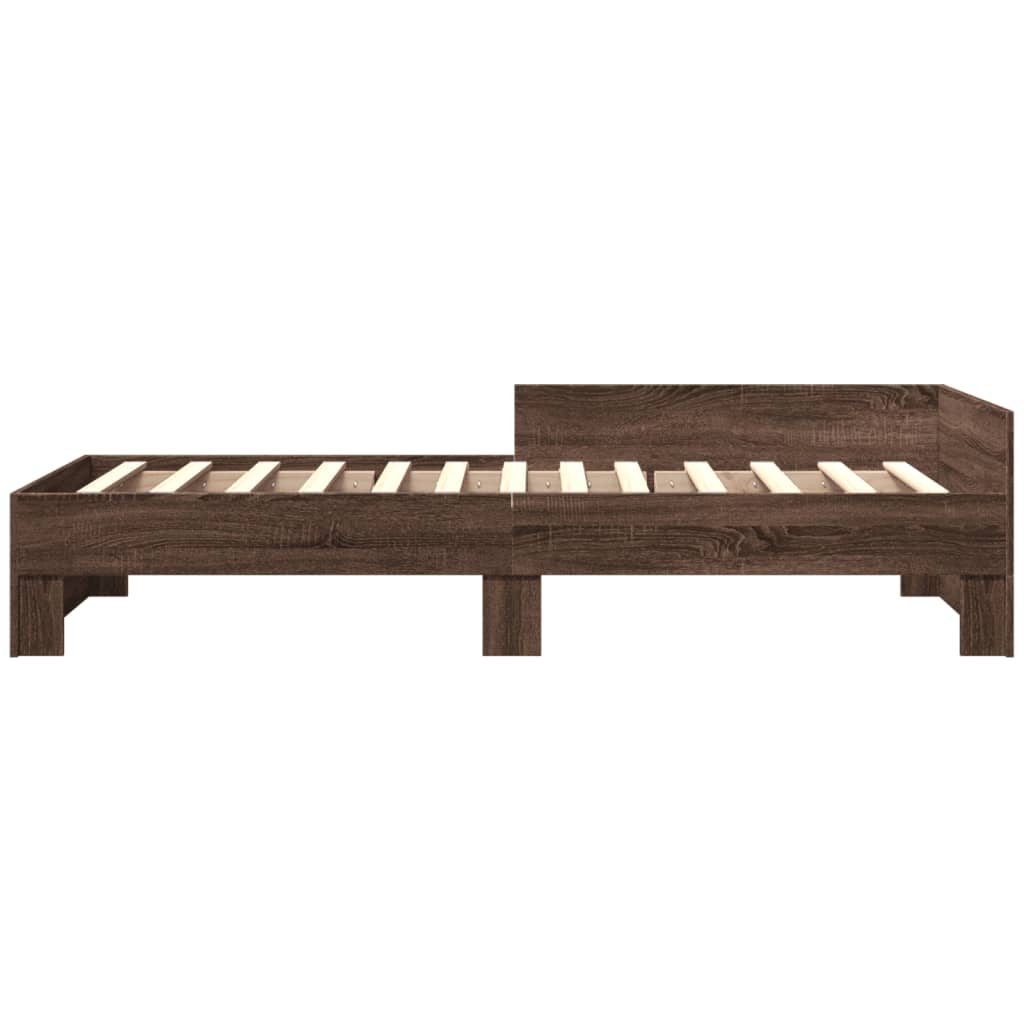 barna tölgy színű szerelt fa ágykeret matrac nélkül 75x190 cm