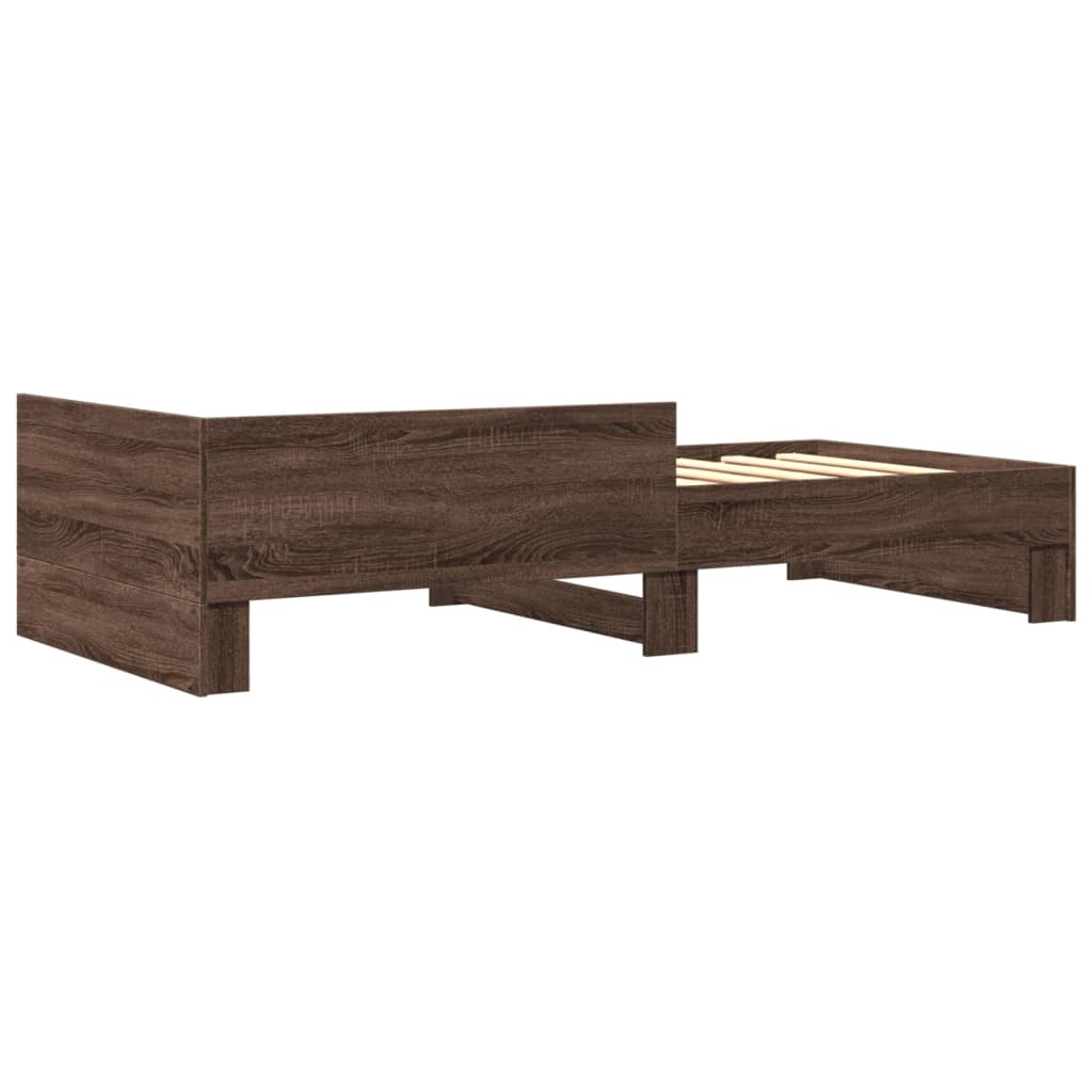 barna tölgy színű szerelt fa ágykeret matrac nélkül 75x190 cm