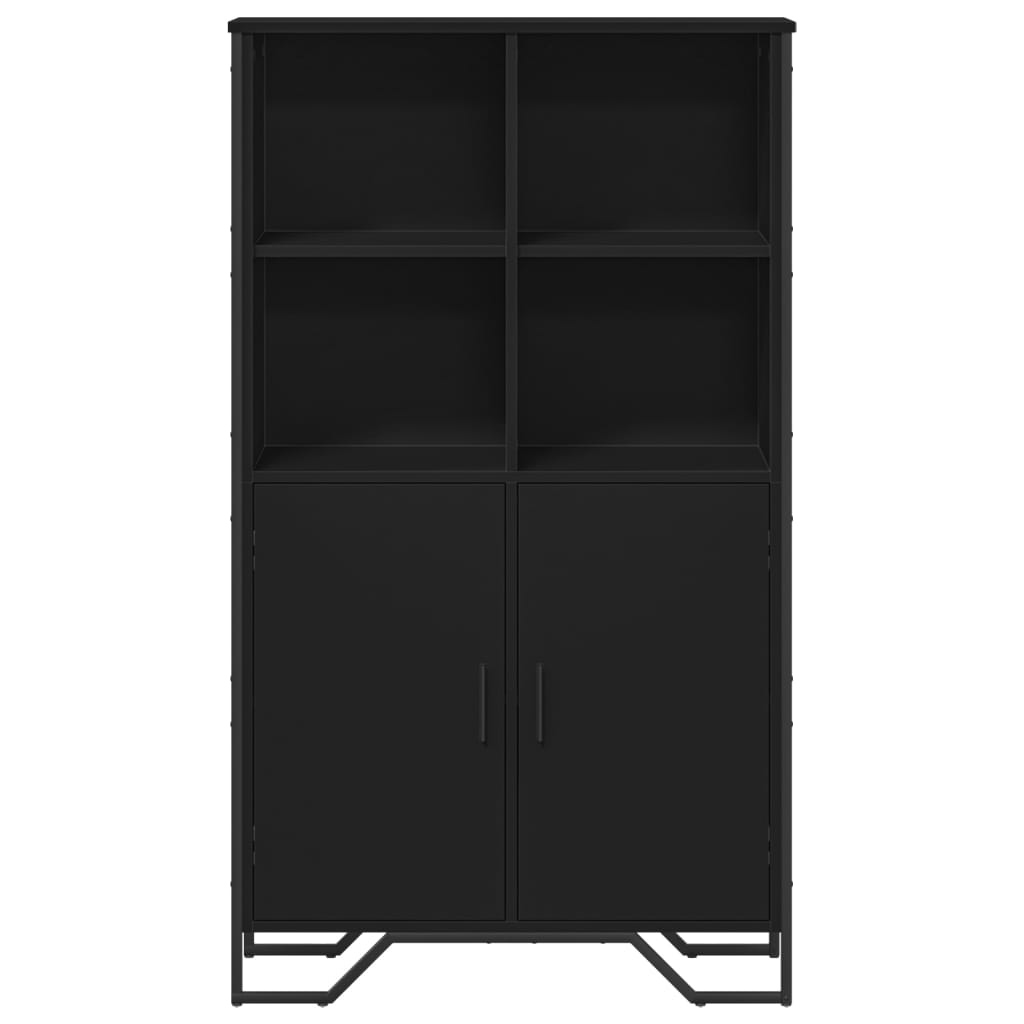 fekete szerelt fa magasszekrény 79,5 x 35,5 x 137,5 cm