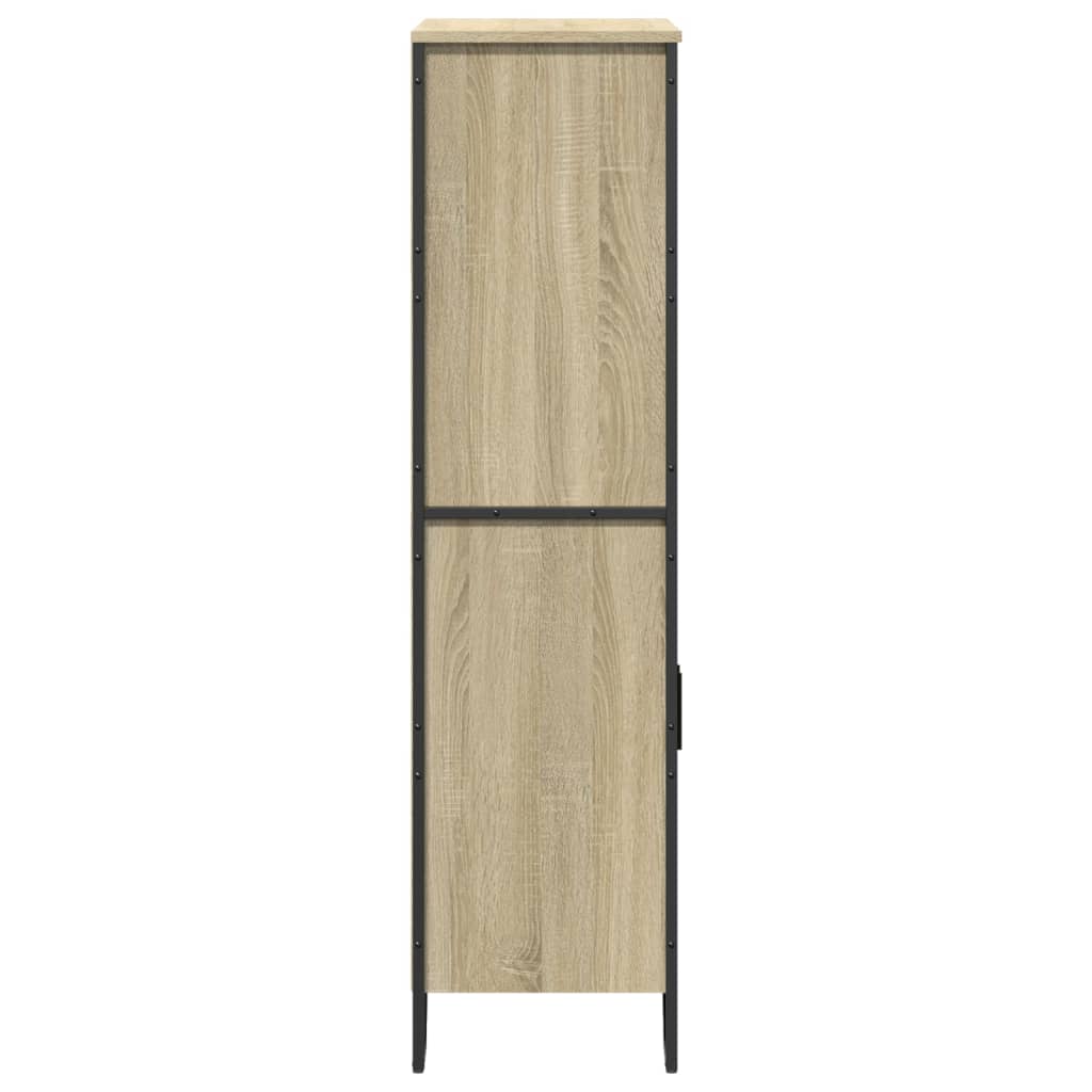 sonoma tölgy színű szerelt fa magasszekrény 79,5x35,5x137,5 cm