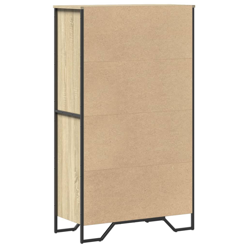sonoma tölgy színű szerelt fa magasszekrény 79,5x35,5x137,5 cm