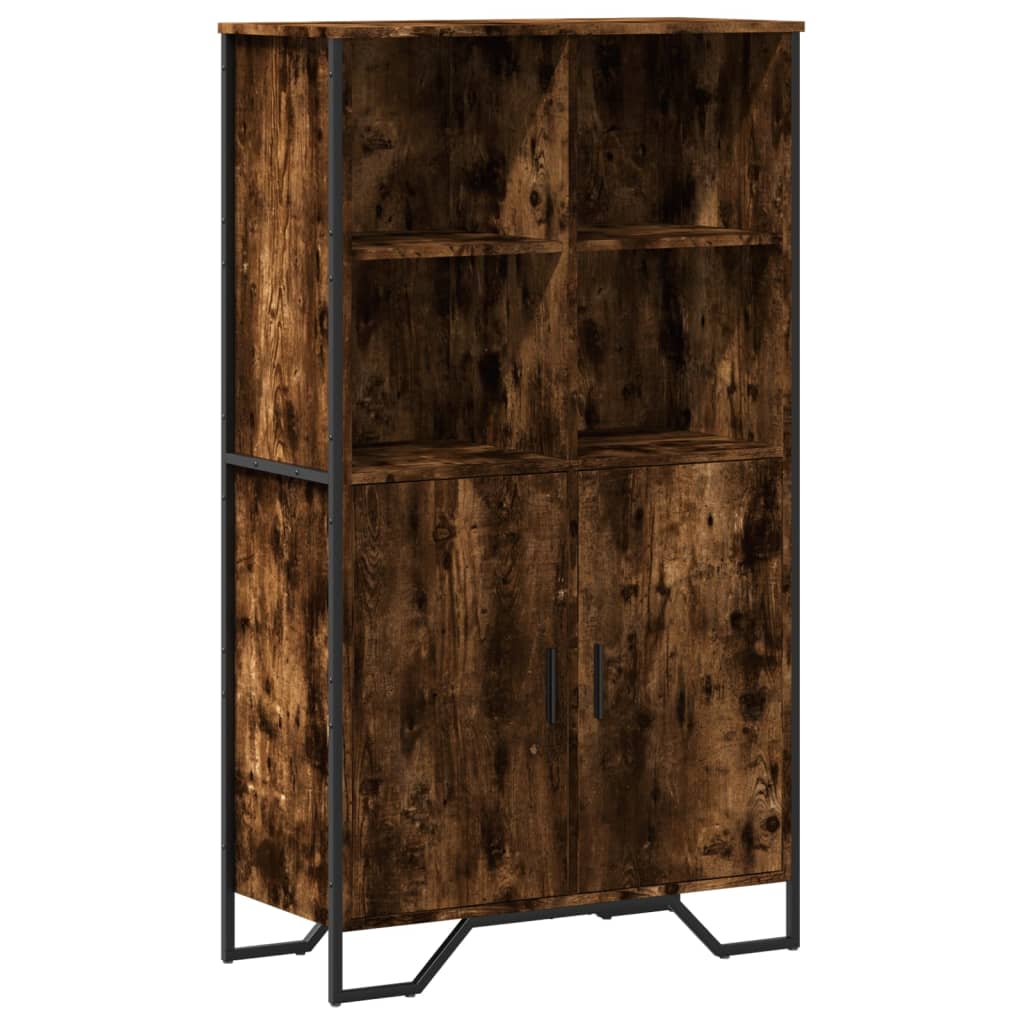 füstös tölgy színű szerelt fa magasszekrény 79,5x35,5x137,5 cm