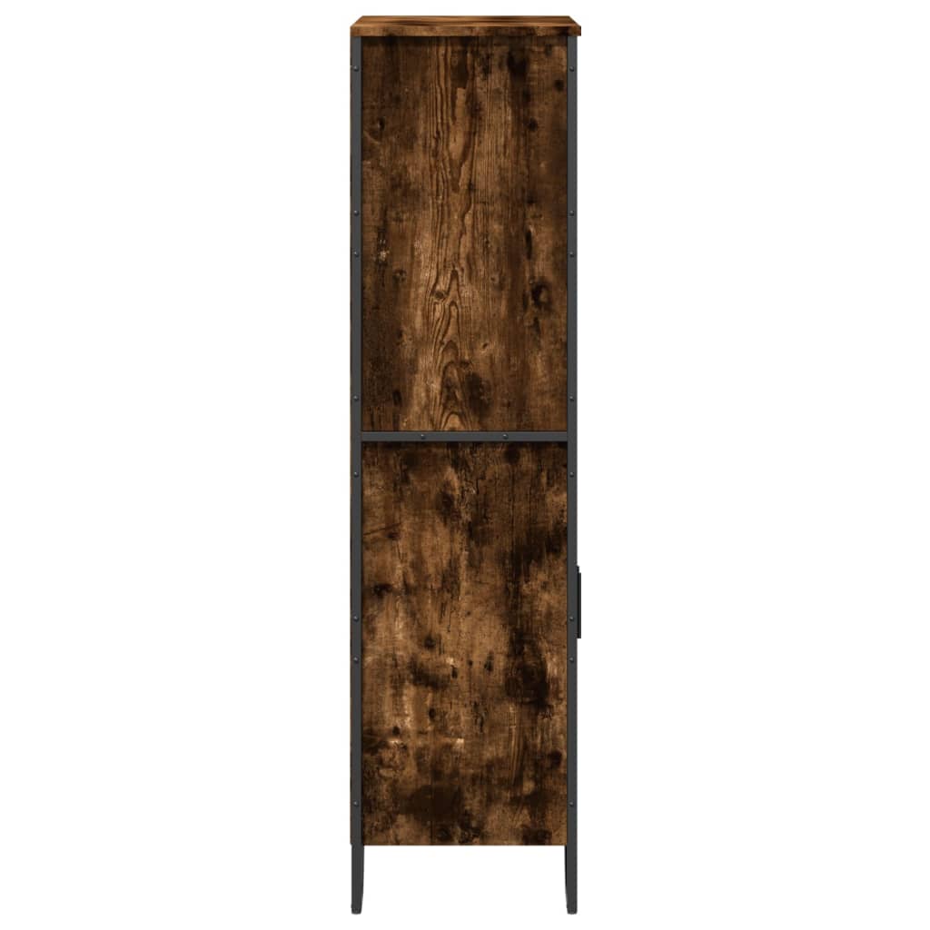 füstös tölgy színű szerelt fa magasszekrény 79,5x35,5x137,5 cm