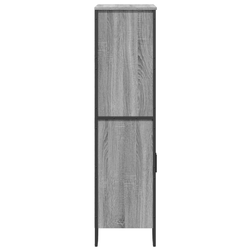 szürke sonoma színű szerelt fa magasszekrény 79,5x35,5x137,5 cm