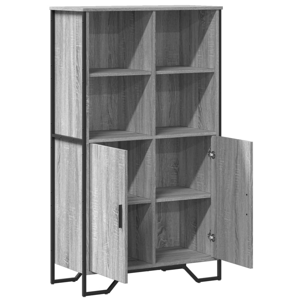 szürke sonoma színű szerelt fa magasszekrény 79,5x35,5x137,5 cm
