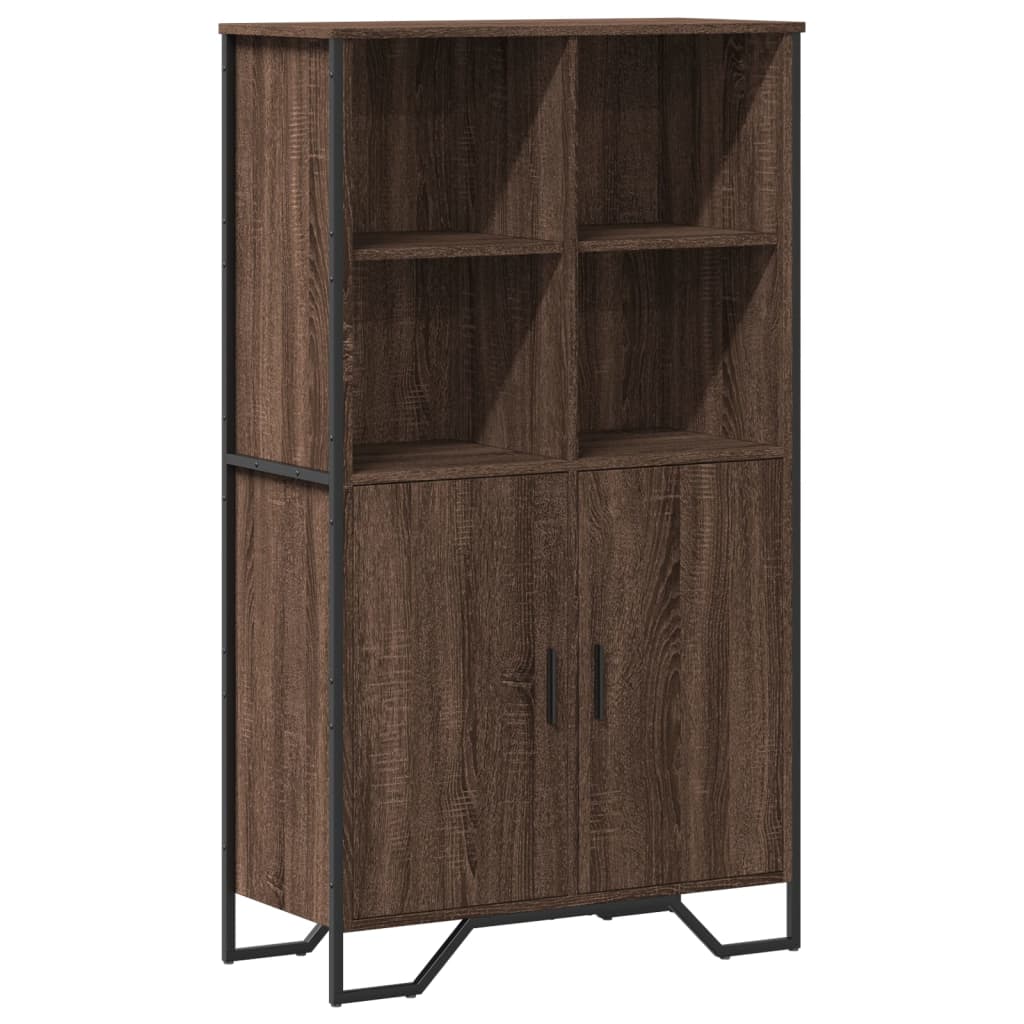 barna tölgy színű szerelt fa magasszekrény 79,5x35,5x137,5 cm
