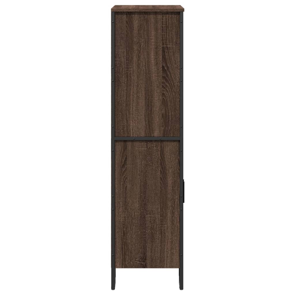 barna tölgy színű szerelt fa magasszekrény 79,5x35,5x137,5 cm