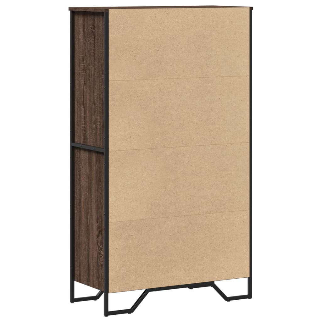 barna tölgy színű szerelt fa magasszekrény 79,5x35,5x137,5 cm