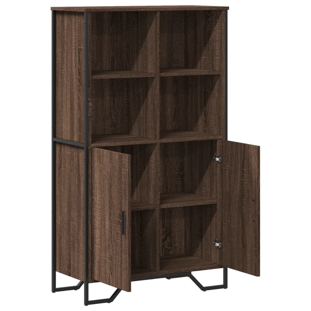 barna tölgy színű szerelt fa magasszekrény 79,5x35,5x137,5 cm