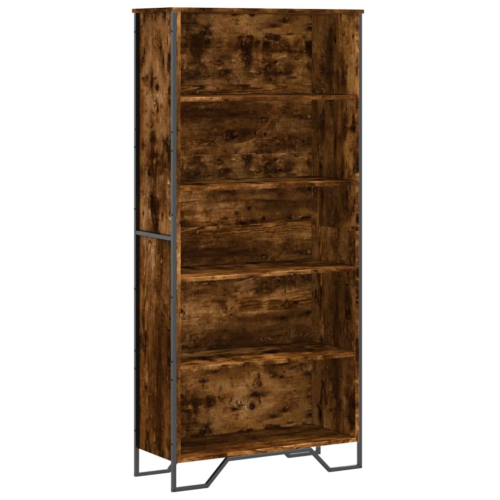 füstös tölgy színű szerelt fa könyvszekrény 80 x 31 x 169 cm