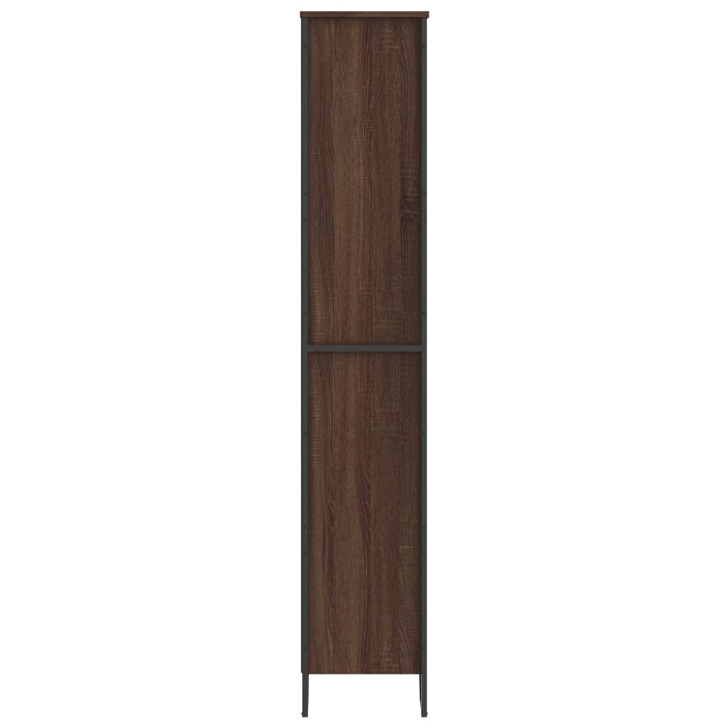 barna tölgy színű szerelt fa könyvszekrény 80 x 31 x 169 cm
