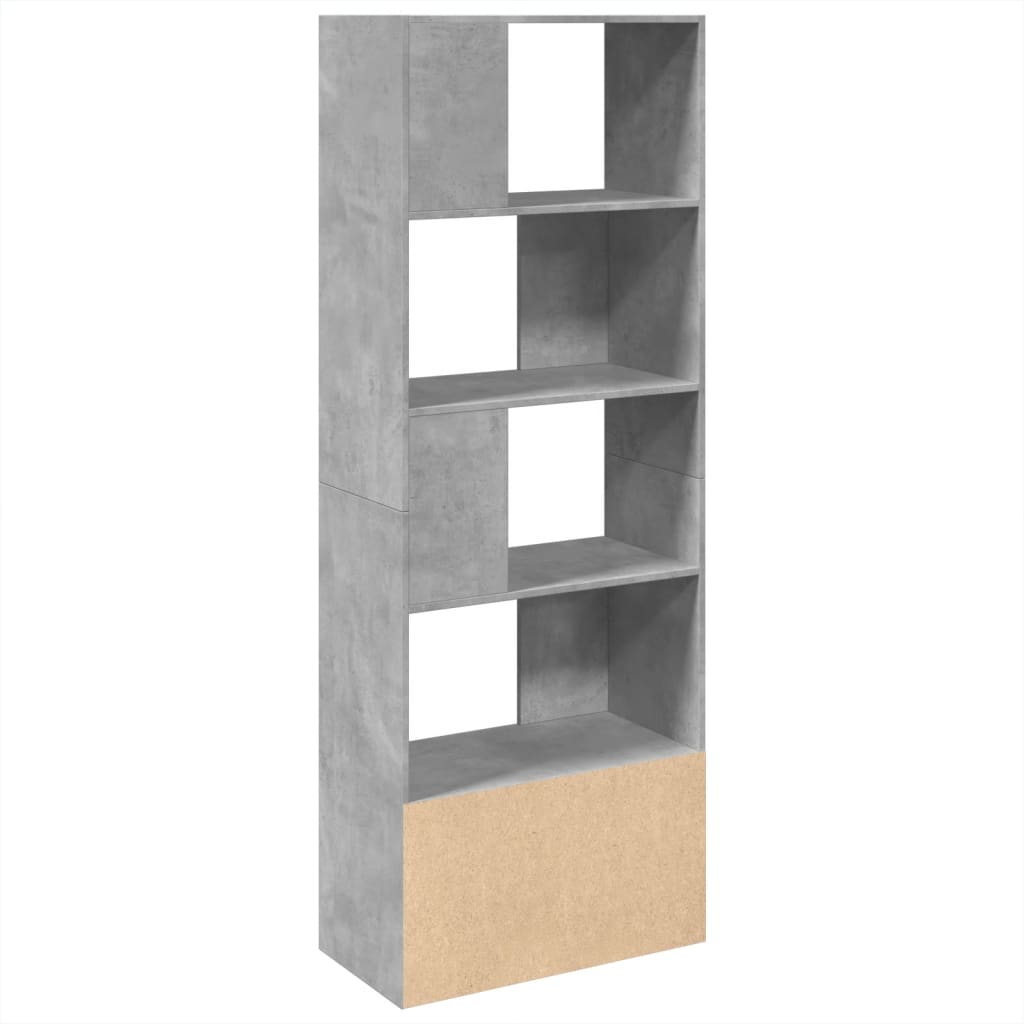 betonszürke szerelt fa könyvespolc 70 x 36 x 189 cm