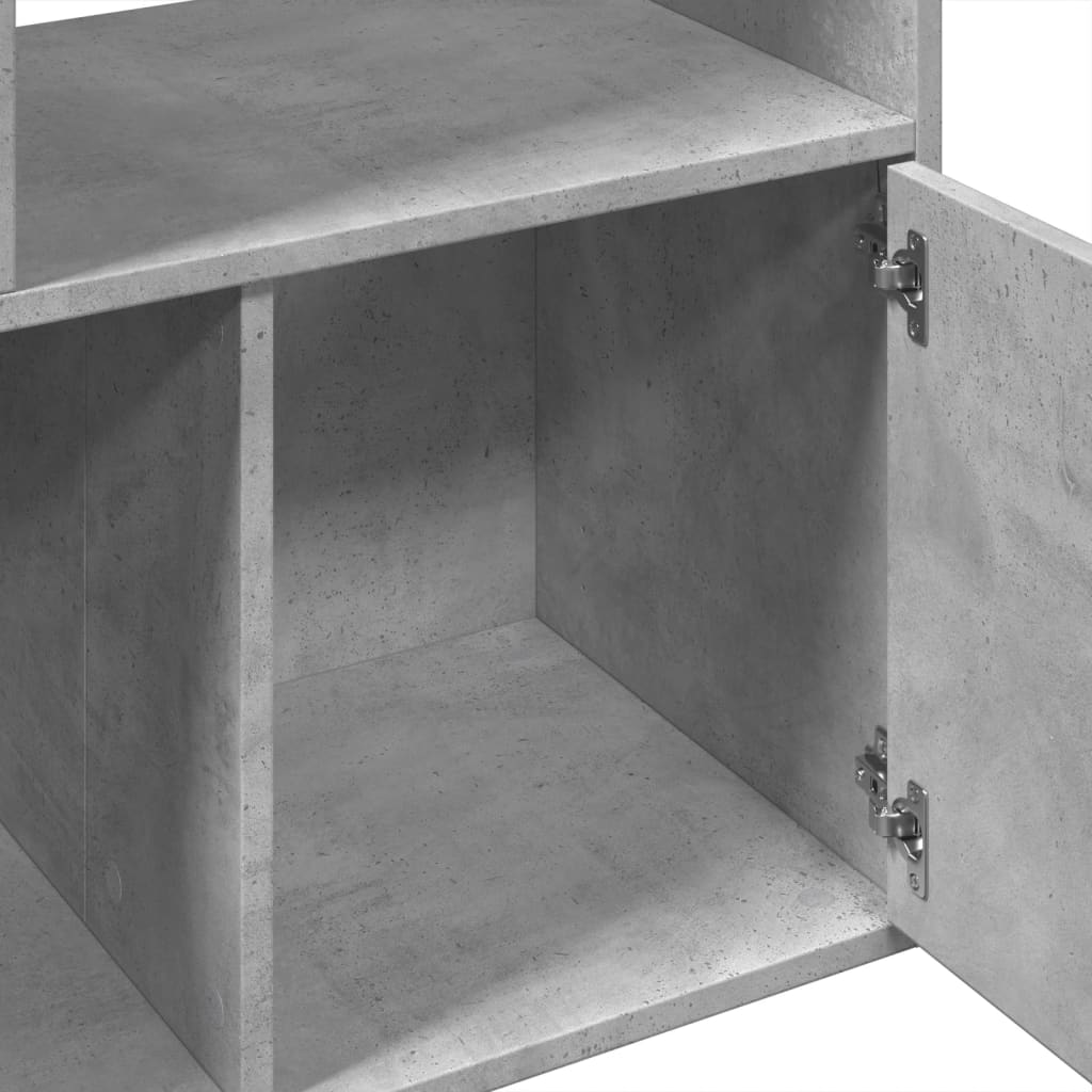 betonszürke szerelt fa könyvespolc 70 x 36 x 189 cm