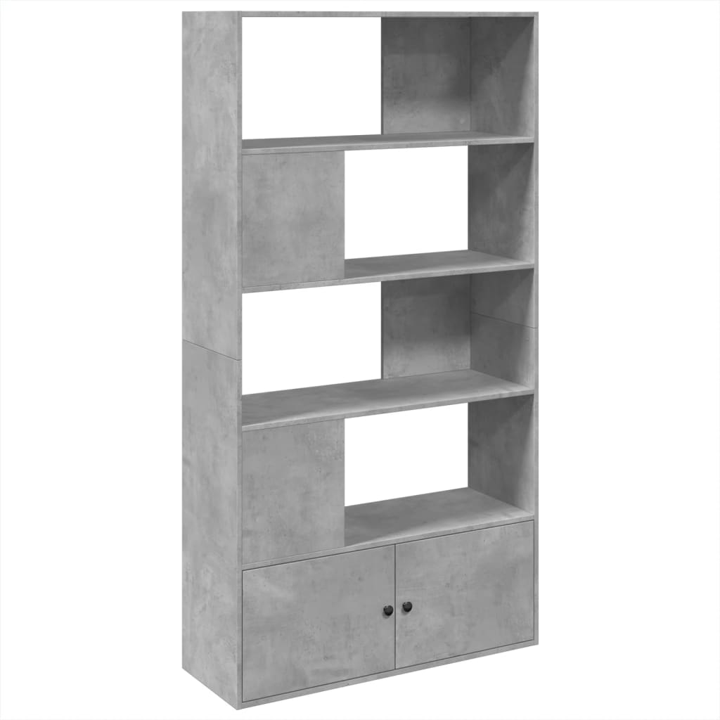 betonszürke szerelt fa könyvespolc 100 x 36 x 189 cm