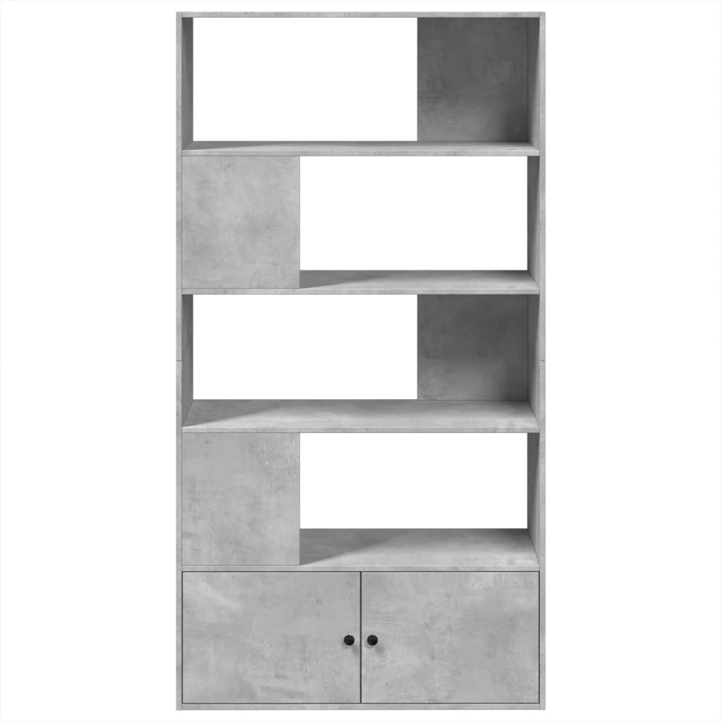 betonszürke szerelt fa könyvespolc 100 x 36 x 189 cm
