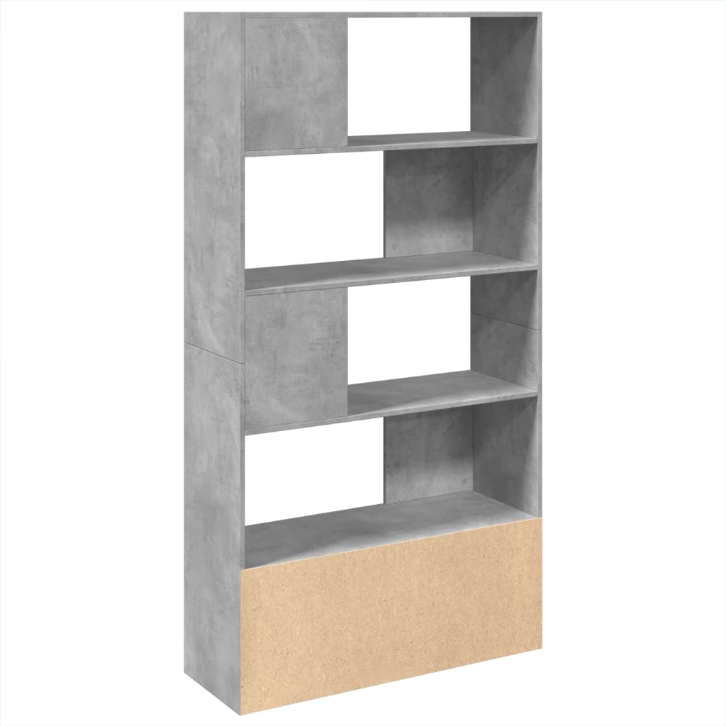 betonszürke szerelt fa könyvespolc 100 x 36 x 189 cm