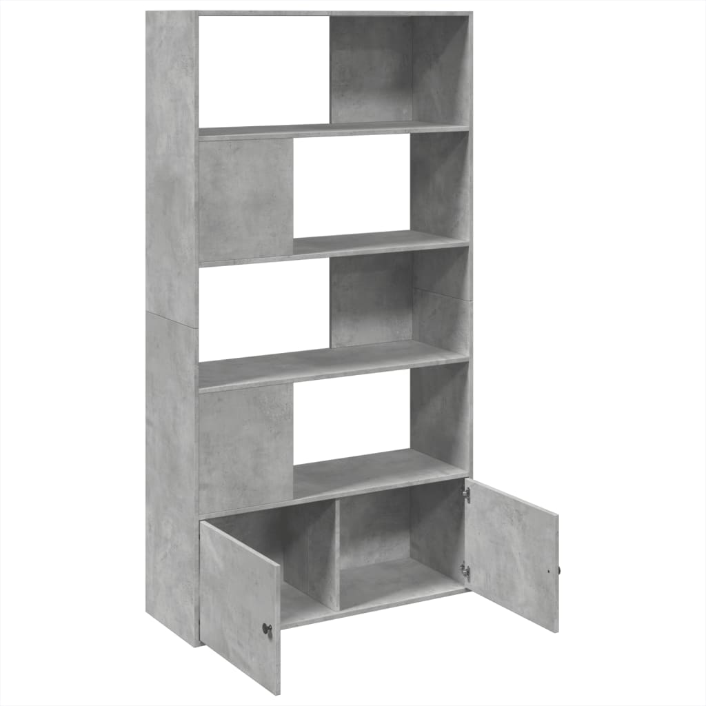 betonszürke szerelt fa könyvespolc 100 x 36 x 189 cm