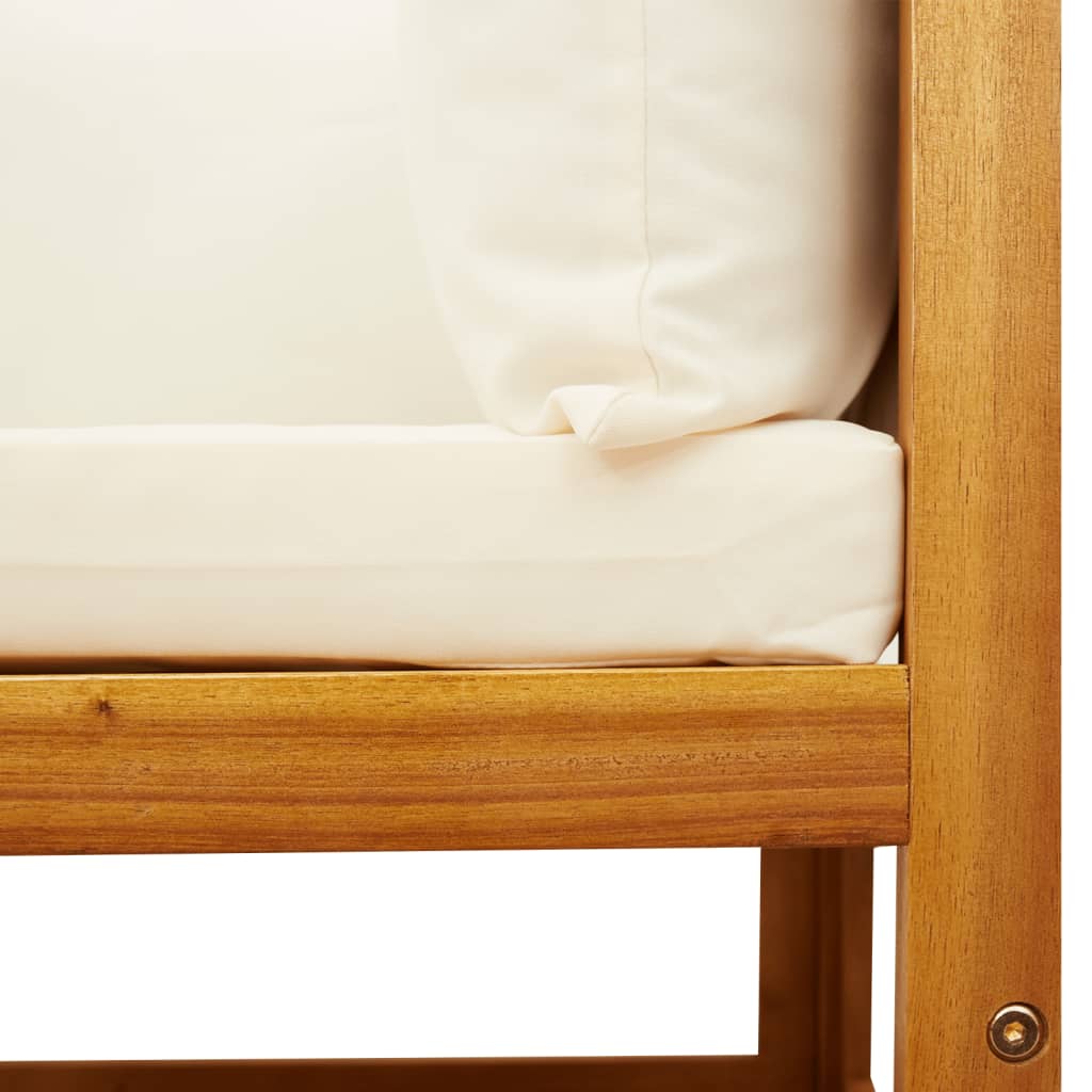 2 db akácfa és rattan kerti sarokkanapé párnákkal