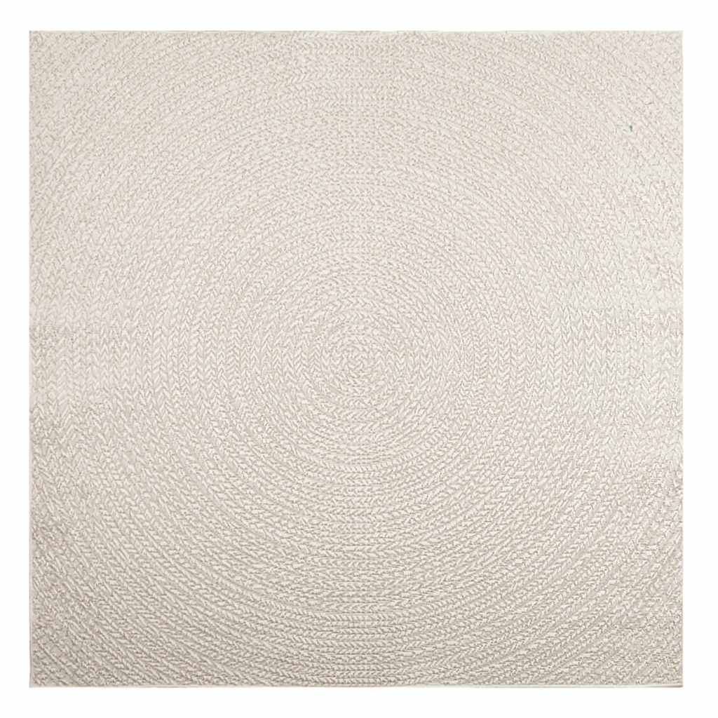 ZIZUR krém juta hatású beltéri és kültéri szőnyeg 200x200 cm