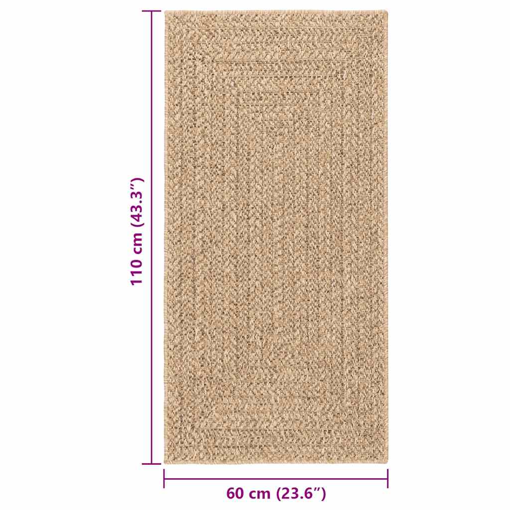 ZIZUR bézs juta hatású beltéri és kültéri szőnyeg 60 x 110 cm