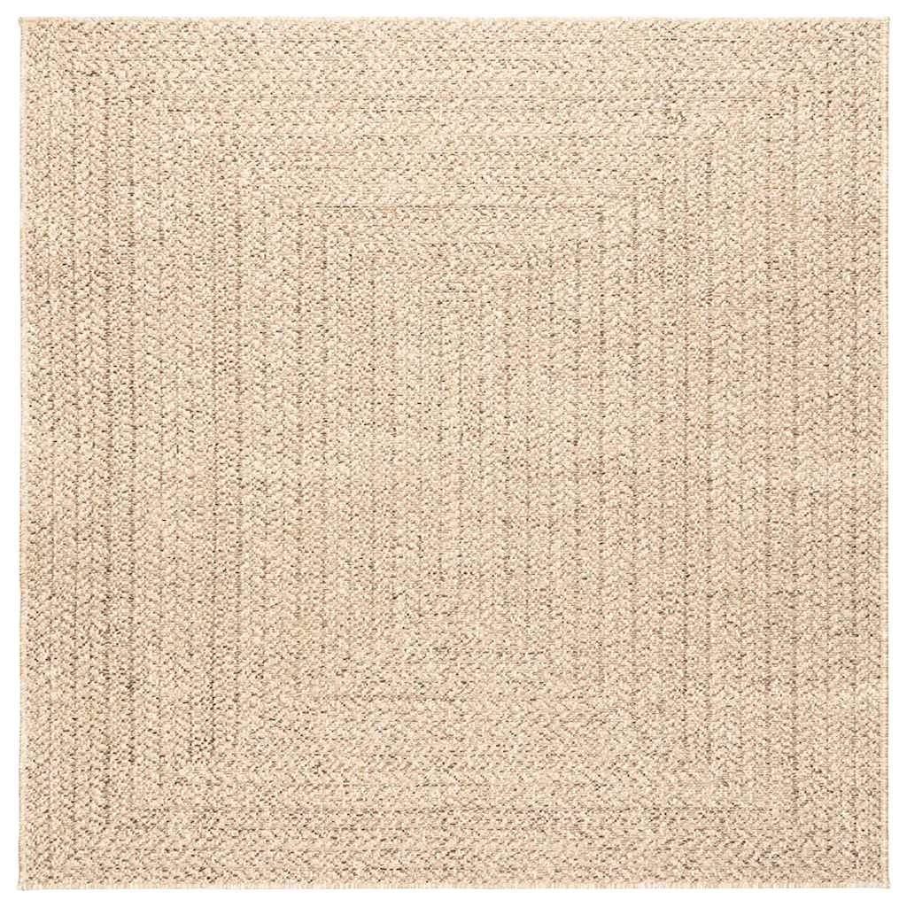 ZIZUR bézs juta hatású beltéri és kültéri szőnyeg 120 x 120 cm
