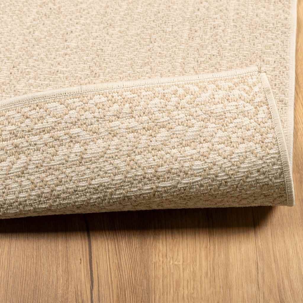ZIZUR bézs juta hatású beltéri és kültéri szőnyeg 120 x 120 cm