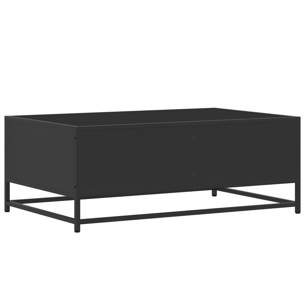 fekete szerelt fa és fém dohányzóasztal 90 x 57 x 35 cm