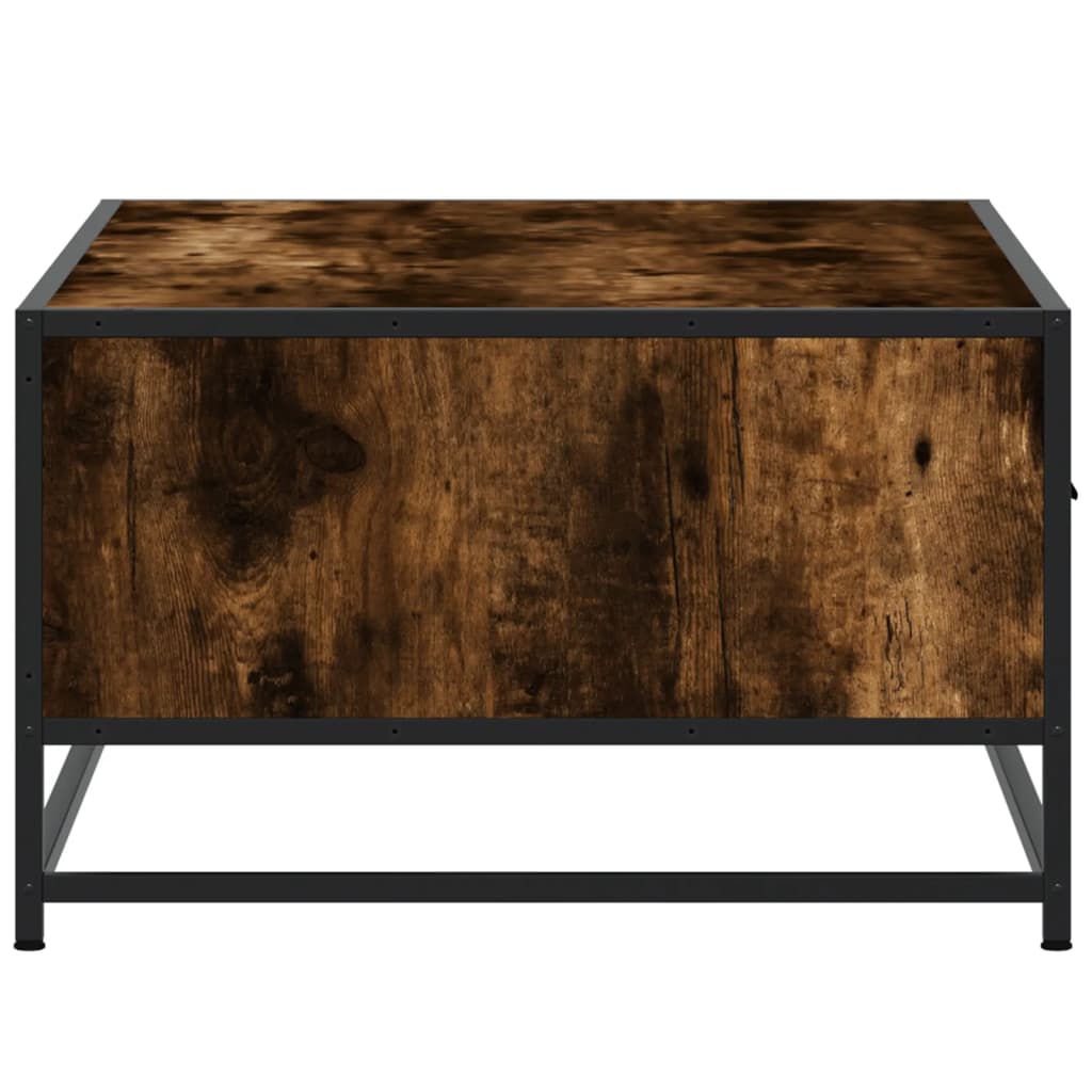 füstös tölgy szerelt fa és fém dohányzóasztal 90 x 57 x 35 cm
