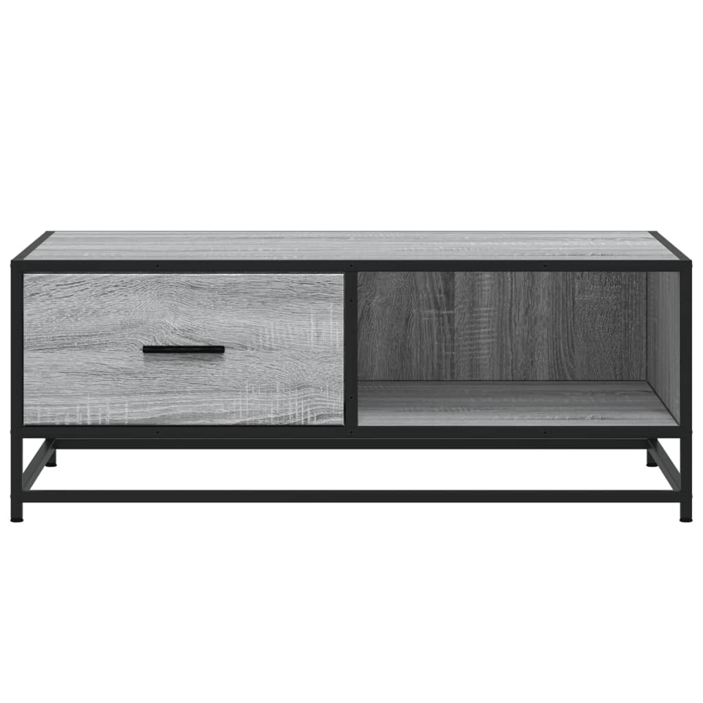 szürke sonoma szerelt fa és fém dohányzóasztal 90 x 57 x 35 cm