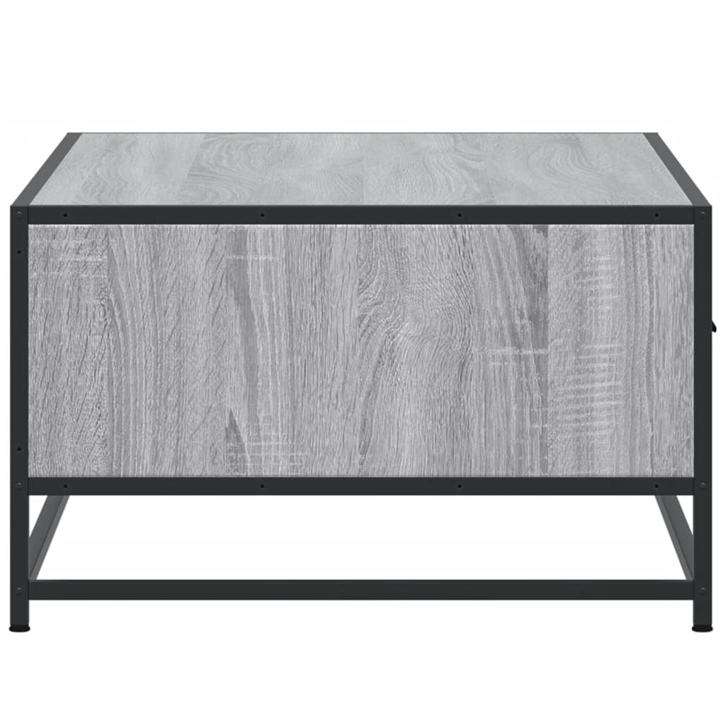 szürke sonoma szerelt fa és fém dohányzóasztal 90 x 57 x 35 cm