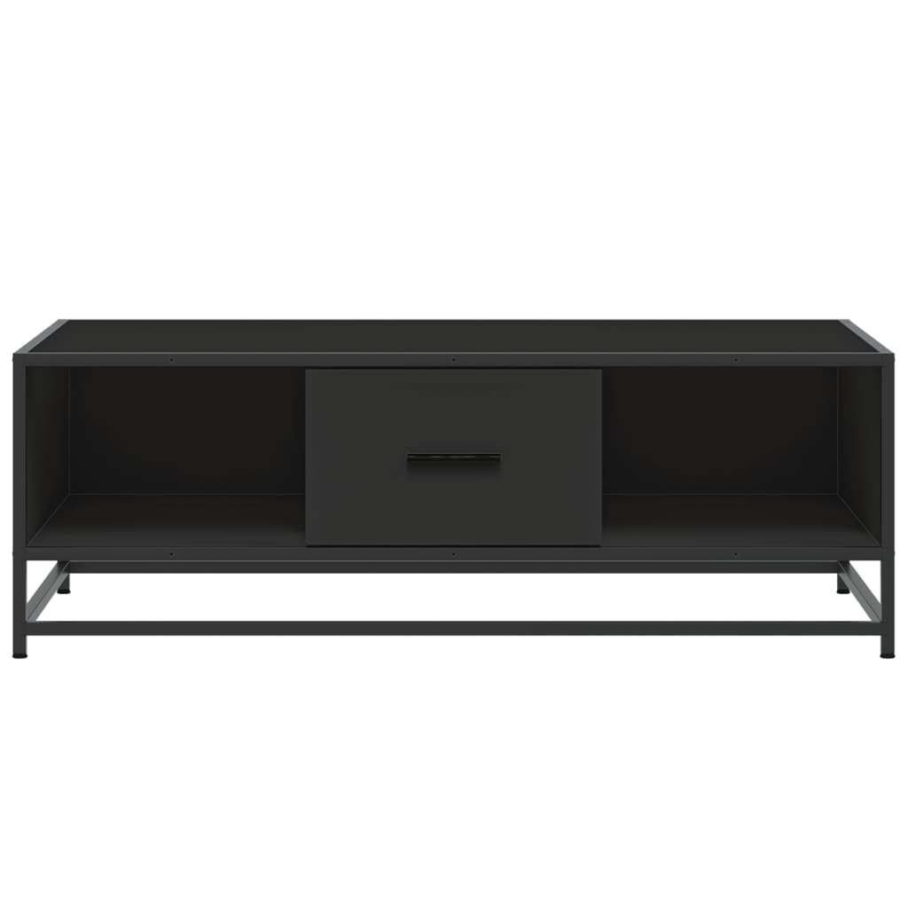 fekete szerelt fa és fém dohányzóasztal 100 x 57 x 35 cm