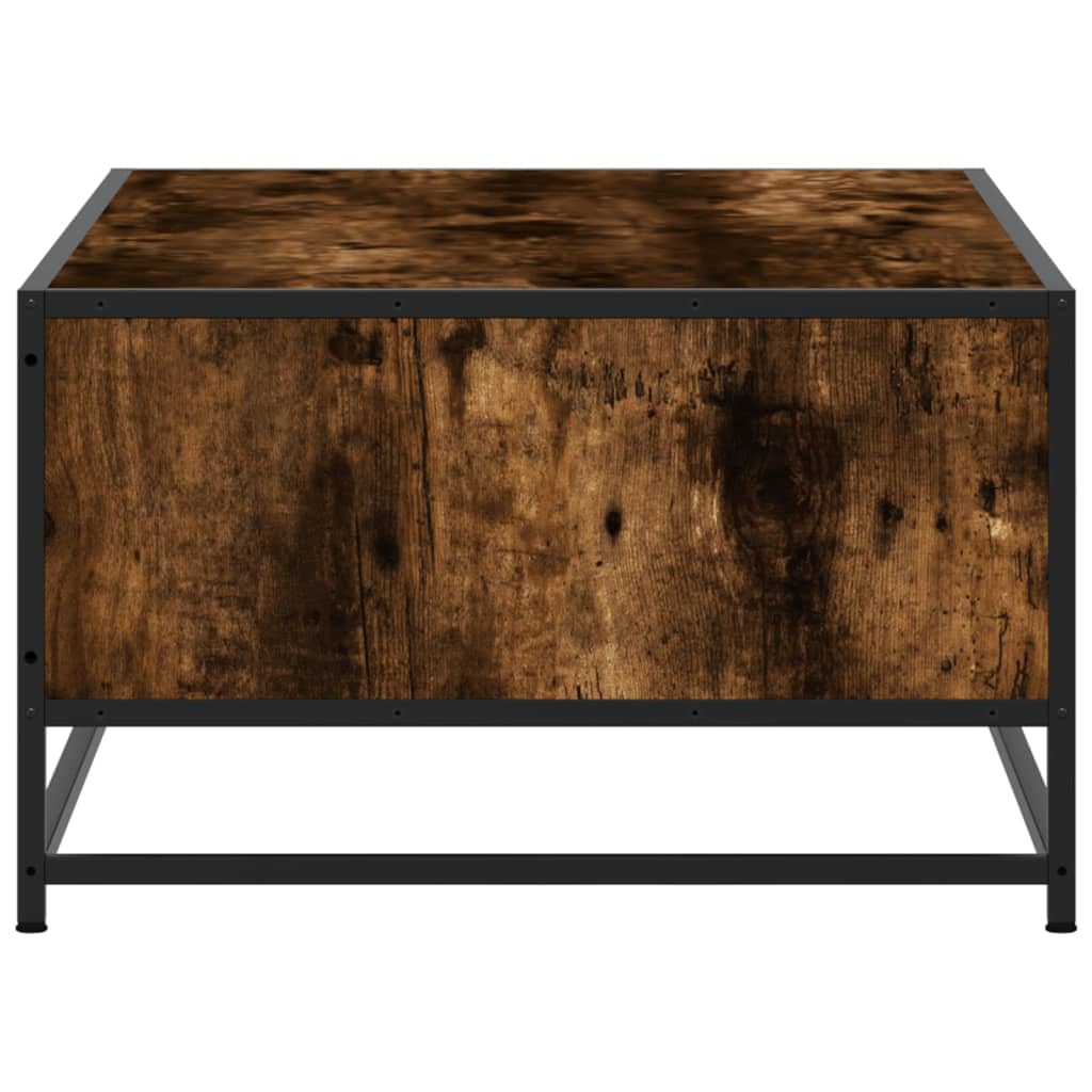 füstös tölgy szerelt fa és fém dohányzóasztal 100 x 57 x 35 cm