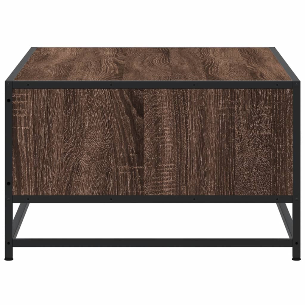 barna tölgy színű szerelt fa és fém dohányzóasztal 100x57x35 cm