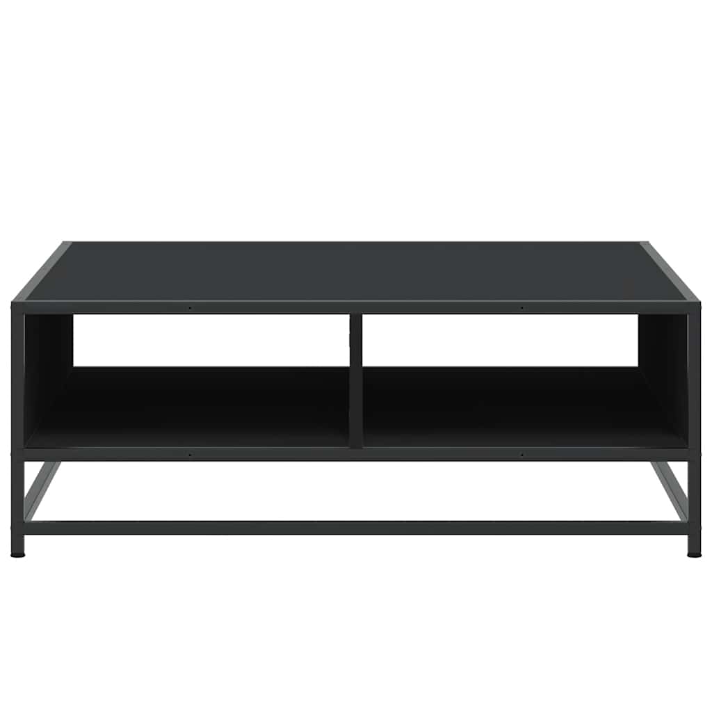fekete szerelt fa és fém dohányzóasztal 80 x 80 x 30 cm