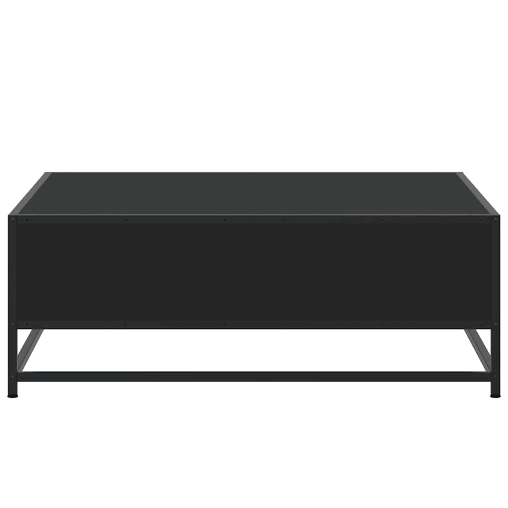 fekete szerelt fa és fém dohányzóasztal 80 x 80 x 30 cm