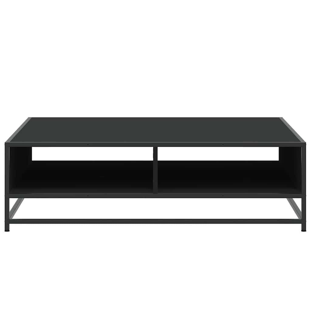 fekete szerelt fa és fém dohányzóasztal 100 x 100 x 30 cm