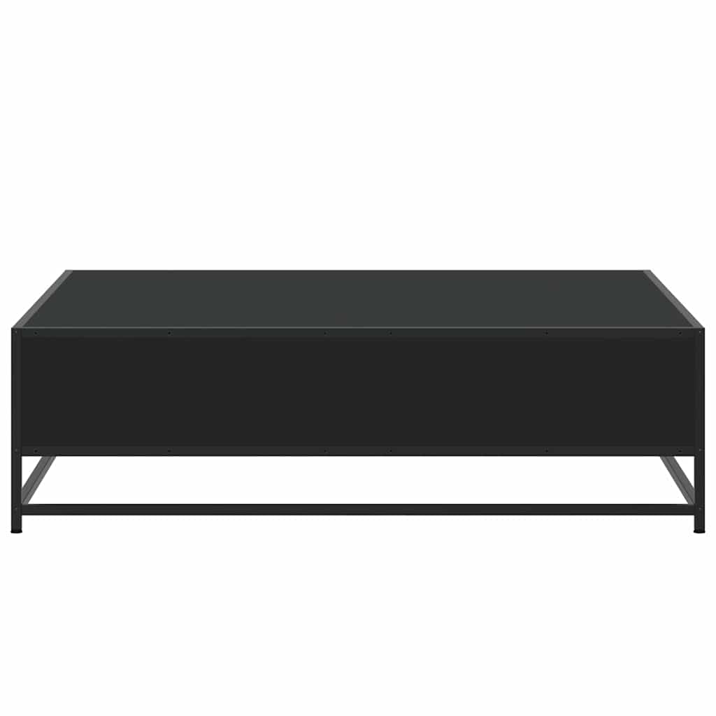 fekete szerelt fa és fém dohányzóasztal 100 x 100 x 30 cm