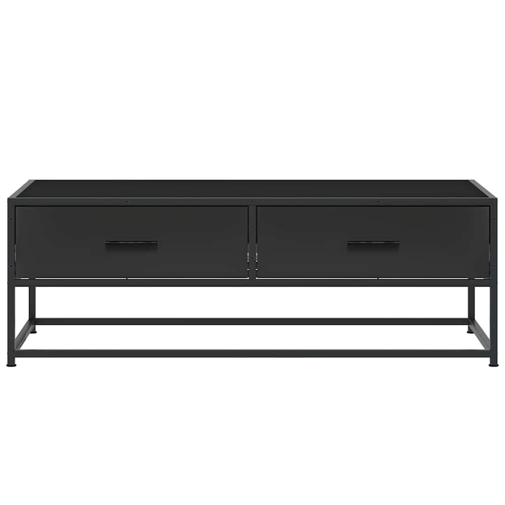 fekete szerelt fa és fém dohányzóasztal 100 x 50 x 35 cm