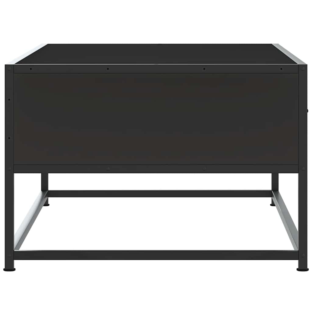 fekete szerelt fa és fém dohányzóasztal 100 x 50 x 35 cm