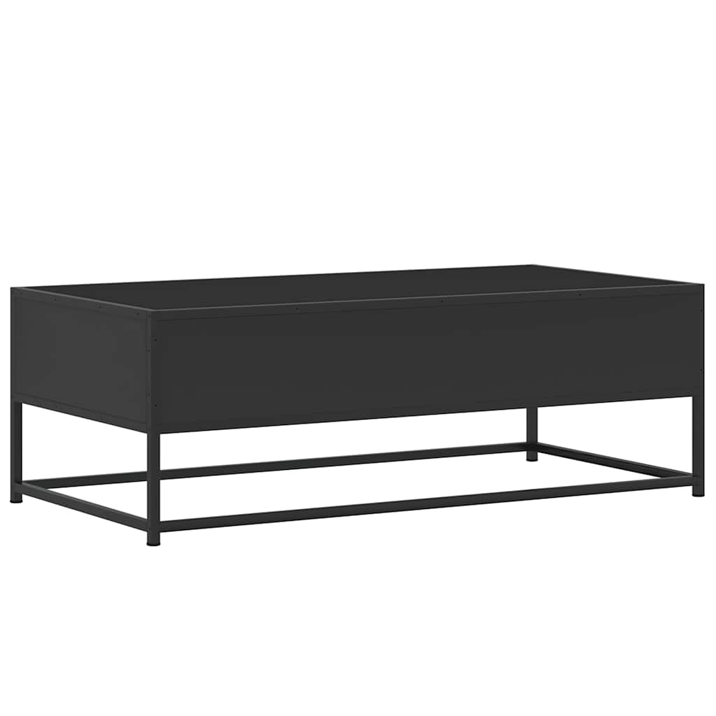 fekete szerelt fa és fém dohányzóasztal 100 x 50 x 35 cm