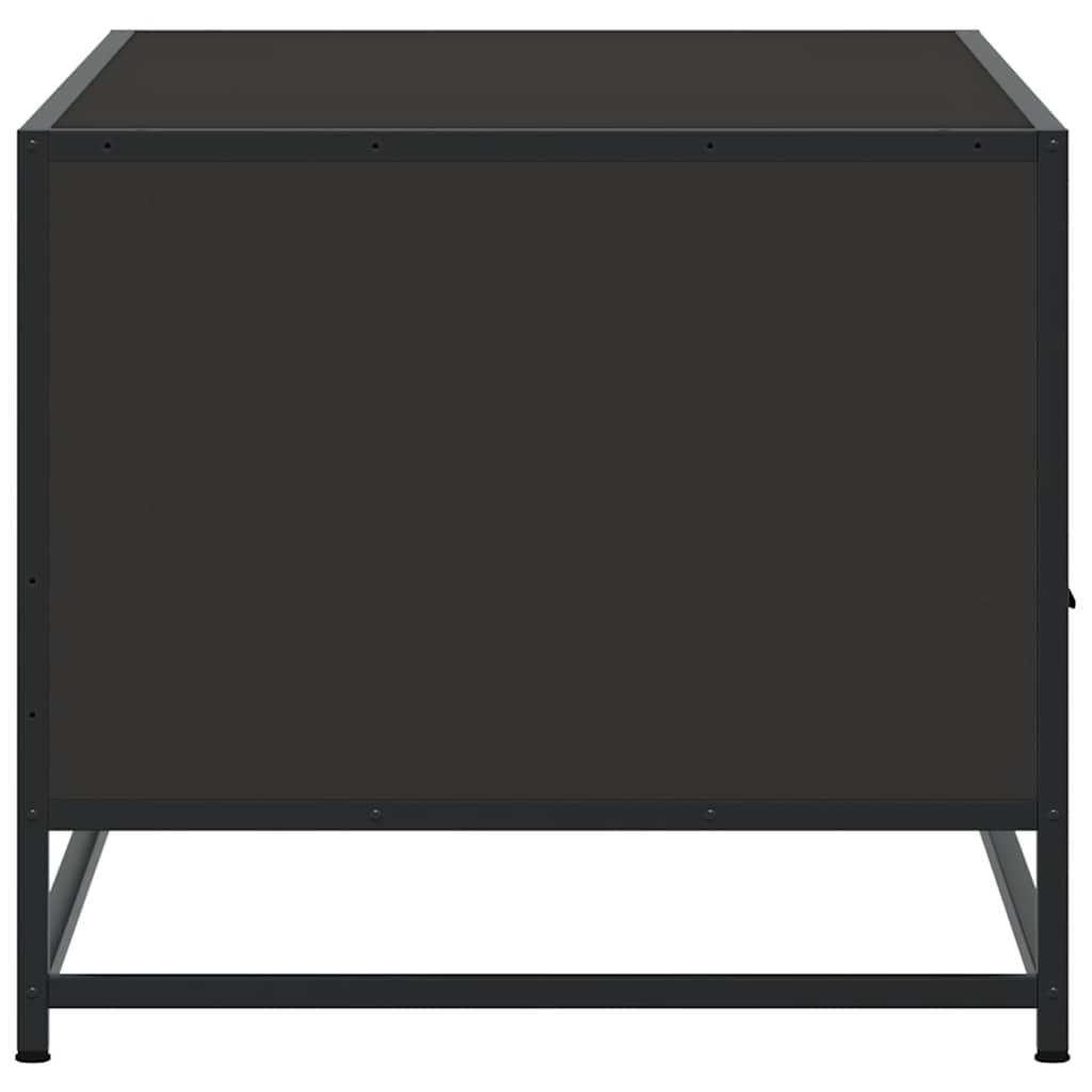 fekete szerelt fa és fém dohányzóasztal 100 x 50 x 45 cm