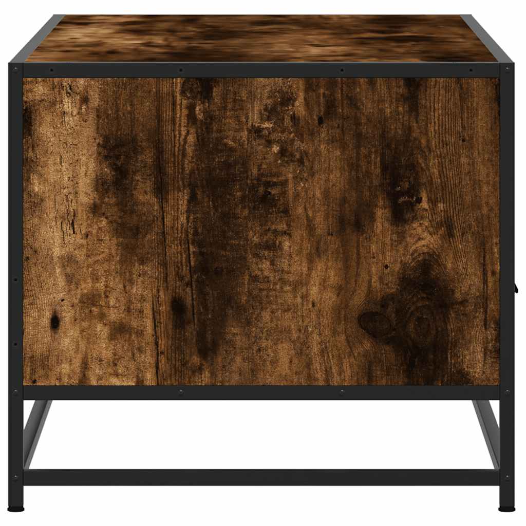 füstös tölgy szerelt fa és fém dohányzóasztal 100 x 50 x 45 cm