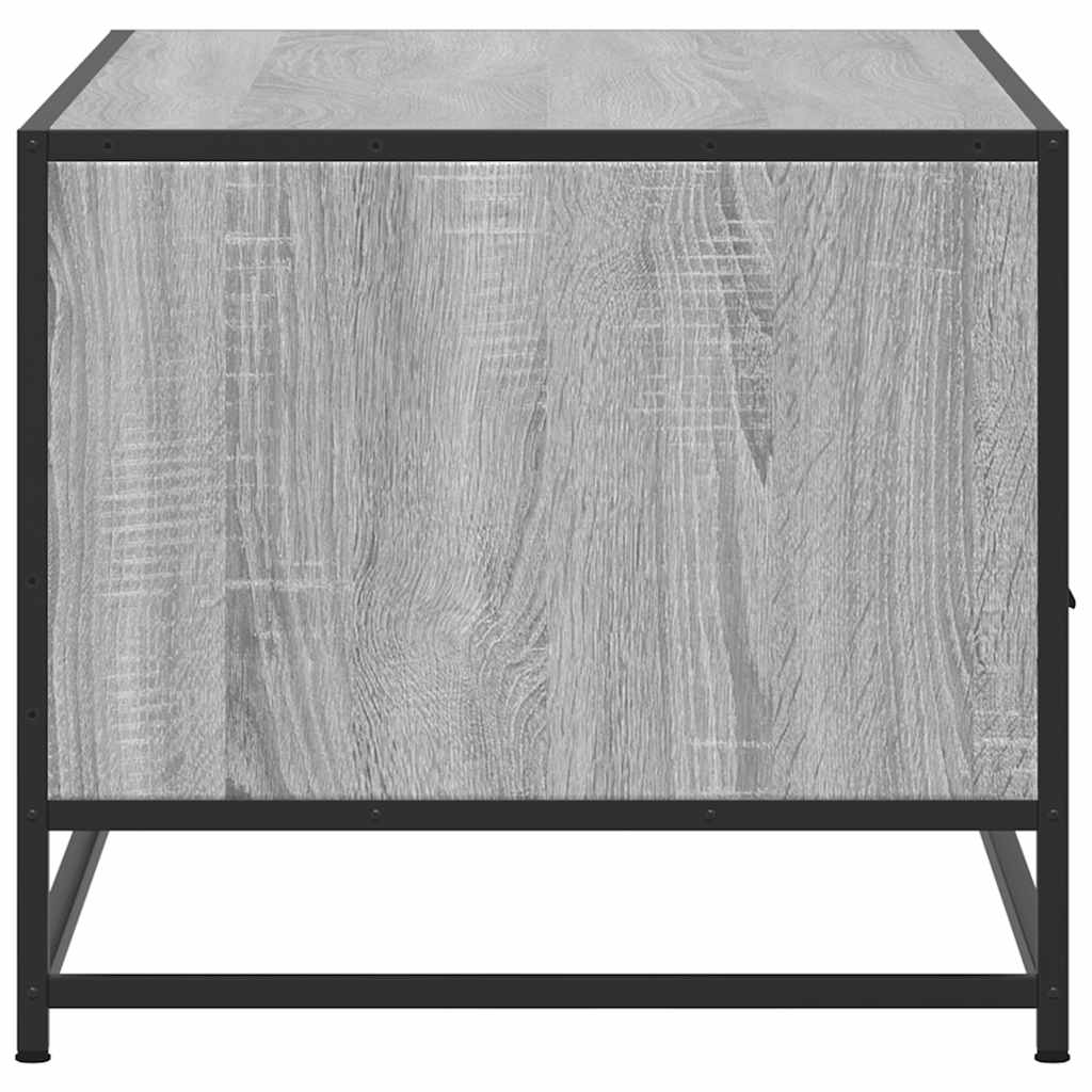 szürke sonoma szerelt fa és fém dohányzóasztal 100 x 50 x 45 cm